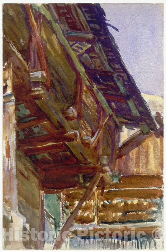 Art Print : John Singer Sargent - Chalet : Vintage Wall Art