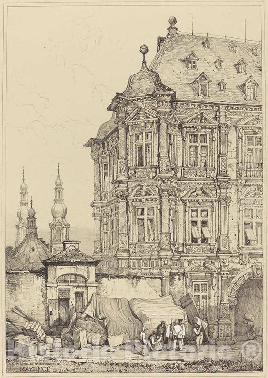 Art Print : Samuel Prout, Chateau de Martinsbourg, Mayence - Vintage Wall Art