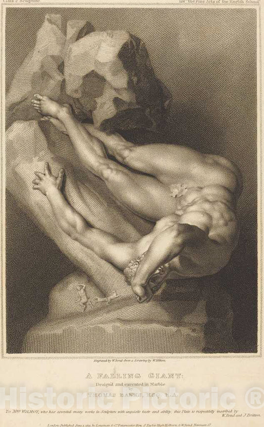 Art Print : Bond After Hilton, A Falling Giant, 1811 - Vintage Wall Art