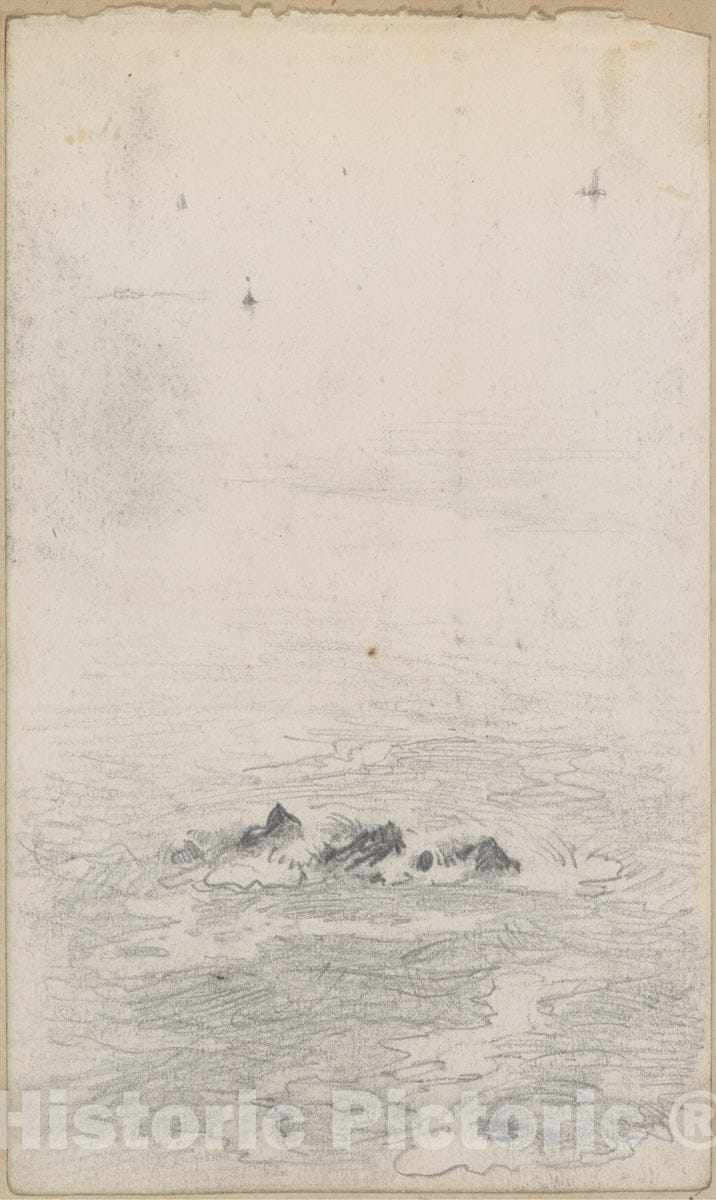 Art Print : John Singer Sargent - Coastal Scene (from Scrapbook) : Vintage Wall Art