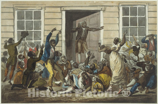 Art Print : Pavel Petrovich Svinin - Black Methodists Holding a Prayer Meeting : Vintage Wall Art