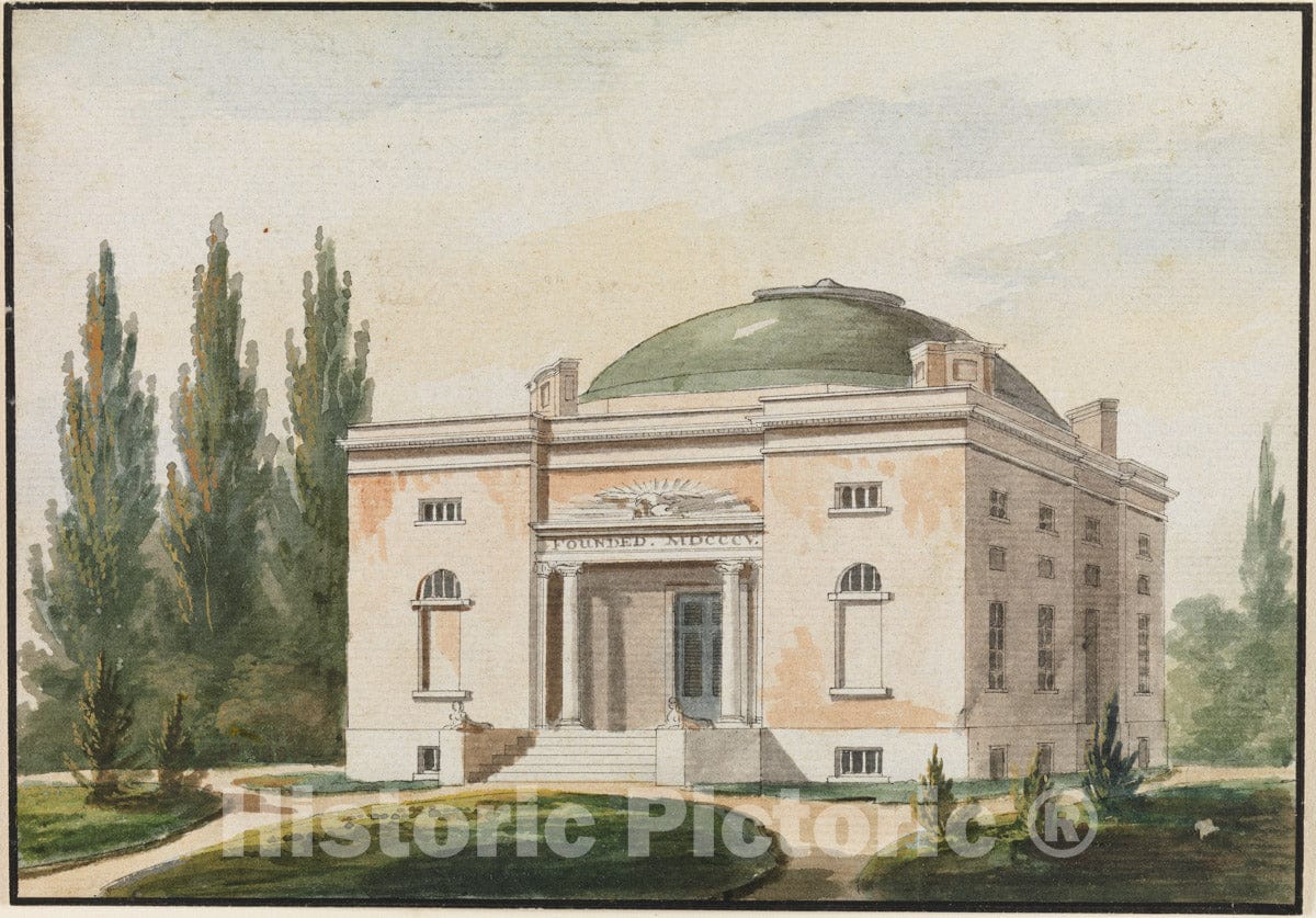 Art Print : The Pennsylvania Academy of The Fine Arts, Philadelphia - Artist: Pavel Petrovich Svinin - Created: c1813 : Vintage Wall Art