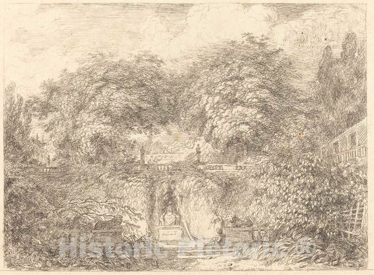 Art Print : HonorÃ© Fragonard, The Little Park (Le Petit PARC), c. 1763 - Vintage Wall Art