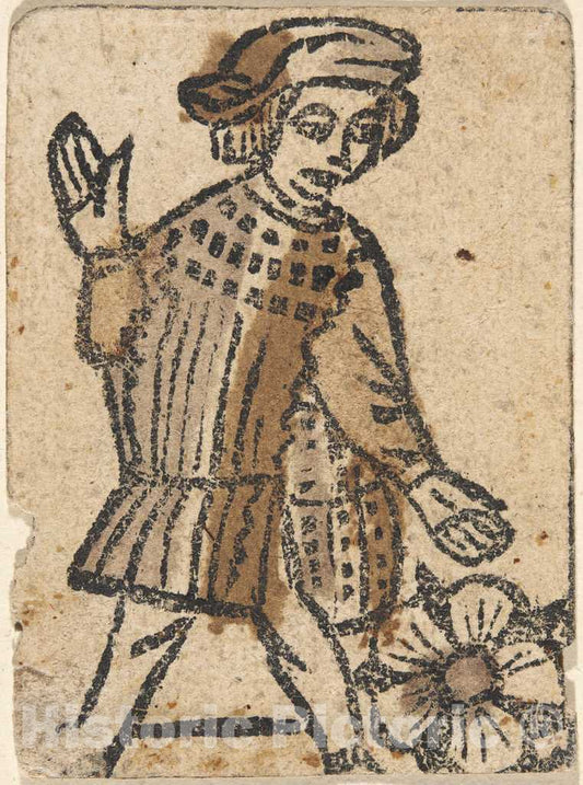Art Print : Playing Card, 15th Century - Vintage Wall Art