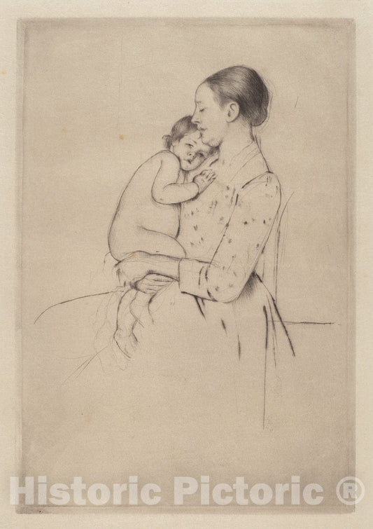 Art Print : Mary Cassatt, Quietude, c. 1891 - Vintage Wall Art