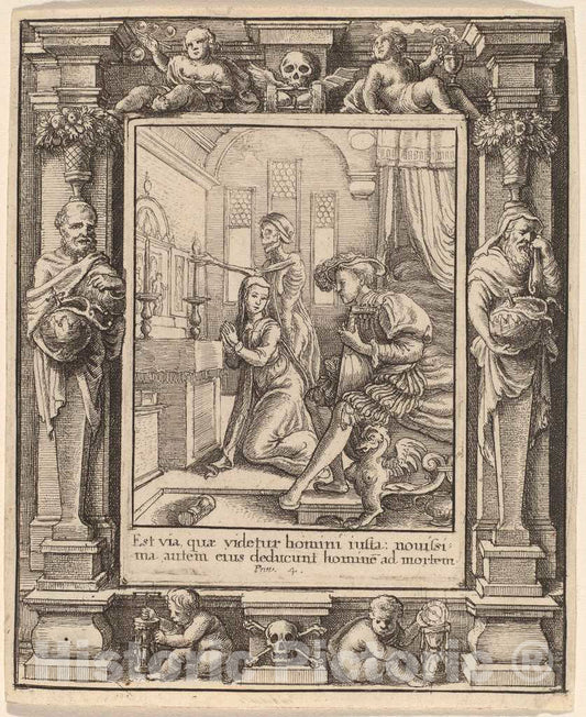 Art Print : Hollar After Holbein The Younger, Nun, 1651 - Vintage Wall Art