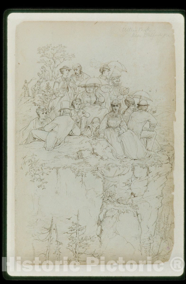 Art Print : Edmund Birckhead Bensell - Picnic at Alter's Peak, Near Milford, Pa. : Vintage Wall Art