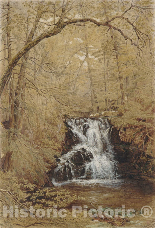 Art Print : William Rickarby Miller - Indian Falls, Indian Brook, Cold Springs, New York : Vintage Wall Art
