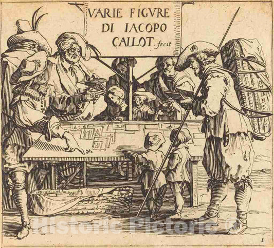 Art Print : Jacques Callot, Frontispiece for Varie Figure, c. 1621 - Vintage Wall Art