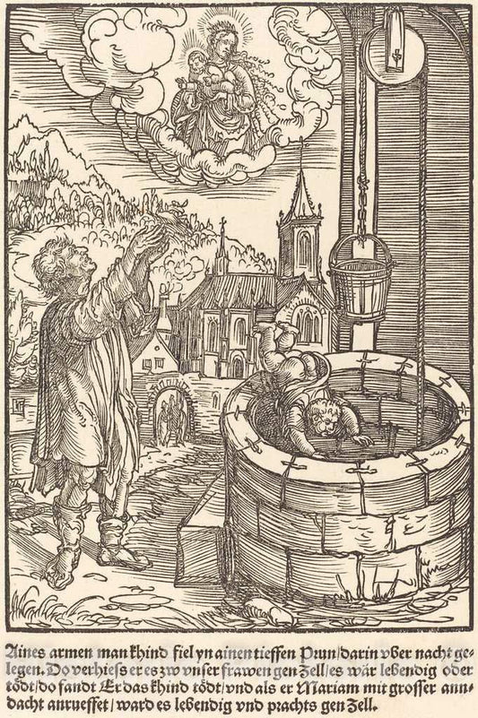 Art Print : Aines armen Man khind fiel, c. 1503 - Vintage Wall Art