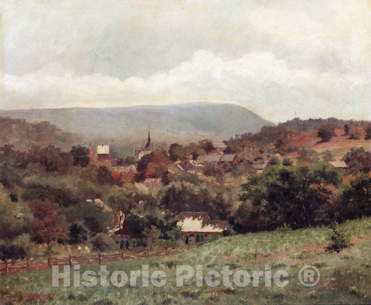 Art Print : Louis Michel Eilshemius - Delaware Water Gap Village : Vintage Wall Art