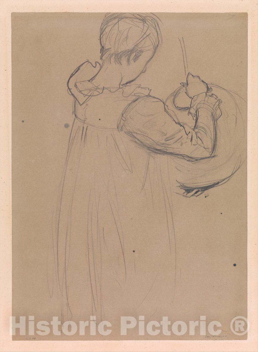 Art Print : Dorothy Barnard, Study for “Carnation, Lily, Lily, Rose” - Artist: John Singer Sargent - Created: c1885 : Vintage Wall Art