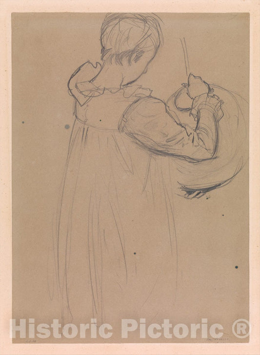 Art Print : Dorothy Barnard, Study for “Carnation, Lily, Lily, Rose” - Artist: John Singer Sargent - Created: c1885 : Vintage Wall Art