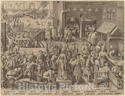 Art Print : Galle After Bruegel The Elder, Justice, 1559 - Vintage Wall Art