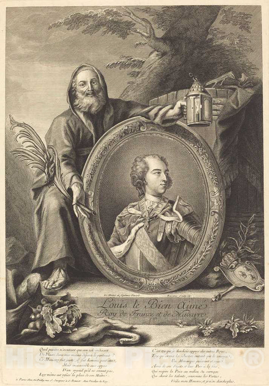 Art Print : Basan After LeMoyne II, Louis le Bien Aime - Vintage Wall Art