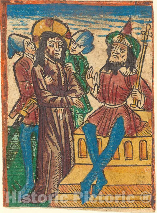 Art Print : Christ Before Pilate, c. 1490 - Vintage Wall Art