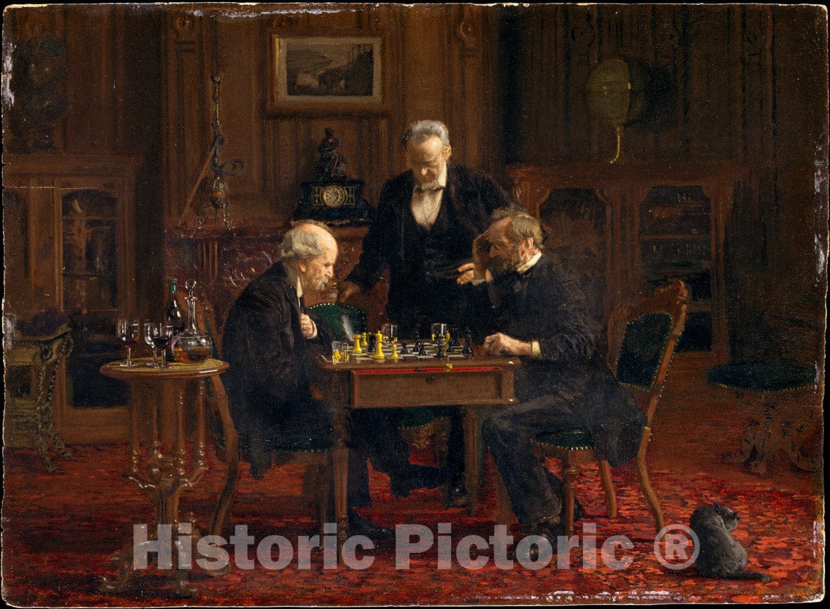 Art Print : Thomas Eakins - The Chess Players : Vintage Wall Art