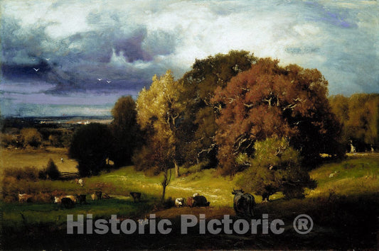 Art Print : George Inness - Autumn Oaks : Vintage Wall Art
