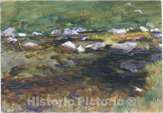 Art Print : John Singer Sargent - Brook and Meadow : Vintage Wall Art