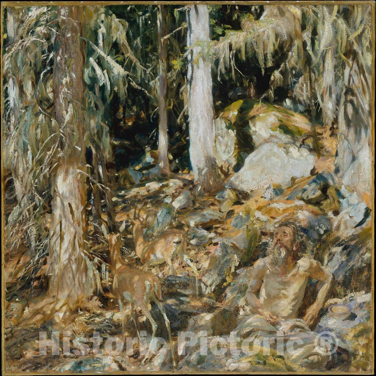 Art Print : John Singer Sargent - The Hermit (Il solitario) : Vintage Wall Art