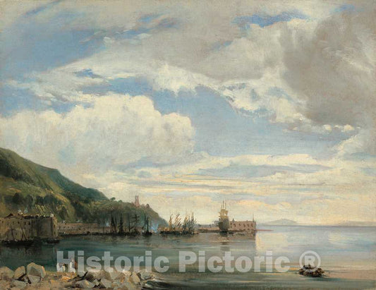 Art Print : LÃ©on-FranÃ§ois-Antoine Fleury, On The Bay of Naples, c. 1830 - Vintage Wall Art