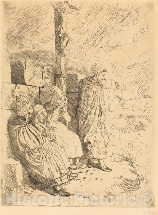 Art Print : Alphonse Legros, Fishermen's Wives (Femmes de pecheurs) - Vintage Wall Art