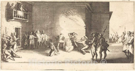 Art Print : Jacques Callot, The Crowning with Thorns, c. 1618 - Vintage Wall Art