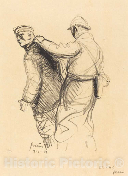 Art Print : Louis Forain, The German Expelled, 1919 - Vintage Wall Art