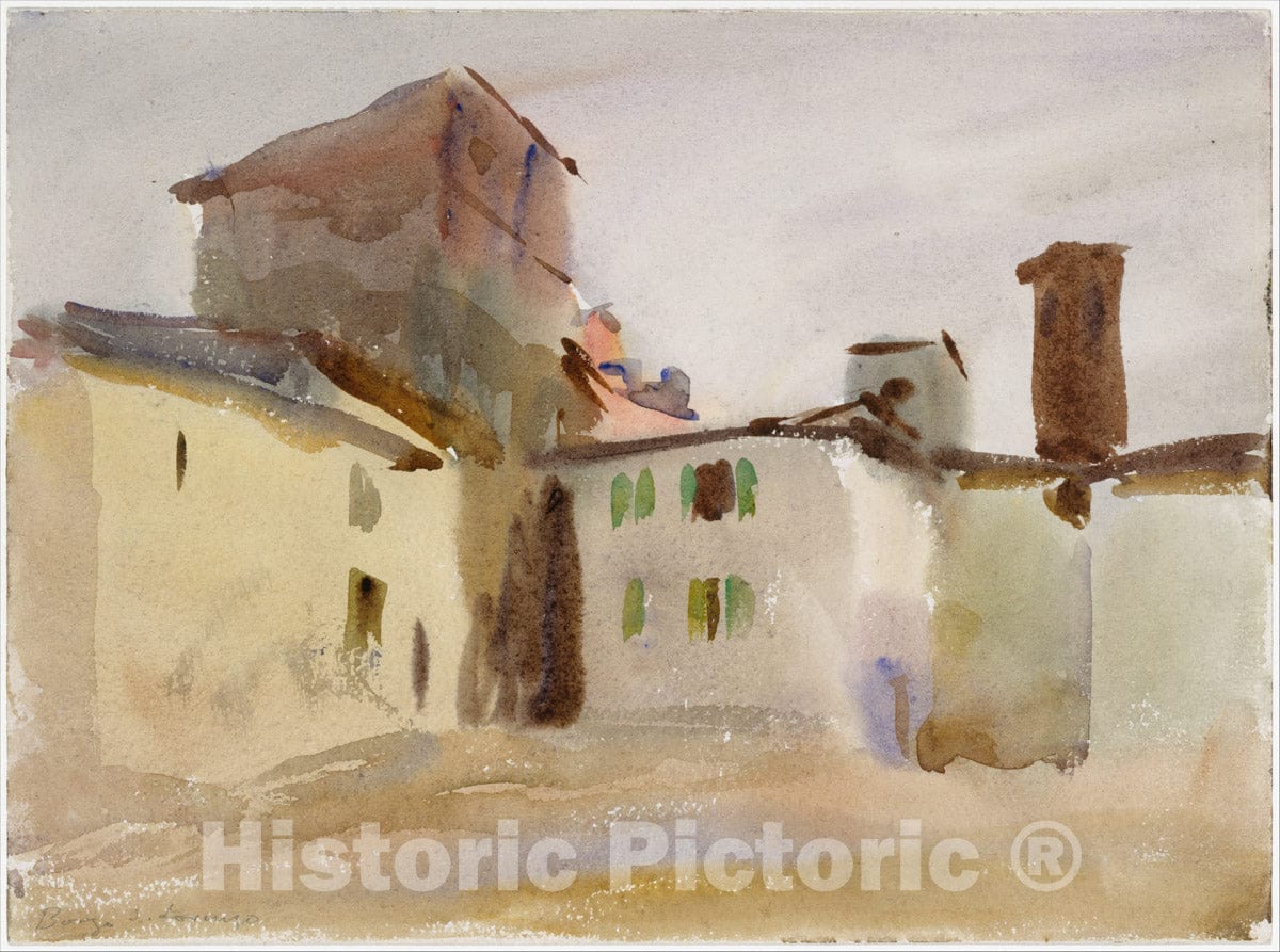 Art Print : John Singer Sargent - Borgo San Lorenzo (2) : Vintage Wall Art
