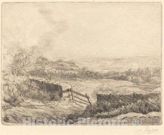 Art Print : Alphonse Legros, The Gate (L'entree du Champ) - Vintage Wall Art