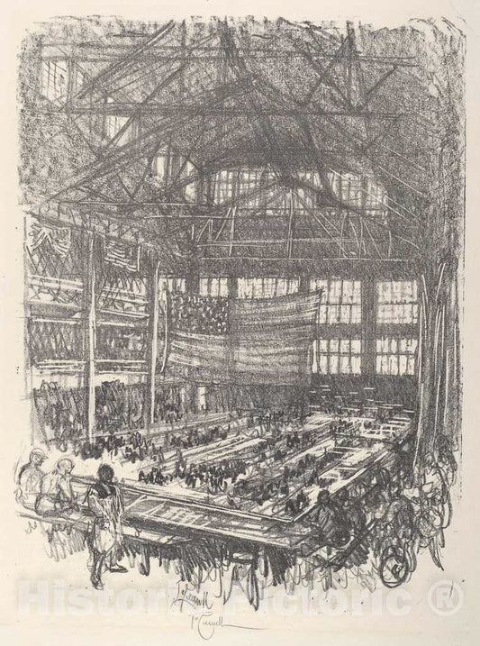 Art Print : Joseph Pennell, Making Rifles, 1917 - Vintage Wall Art