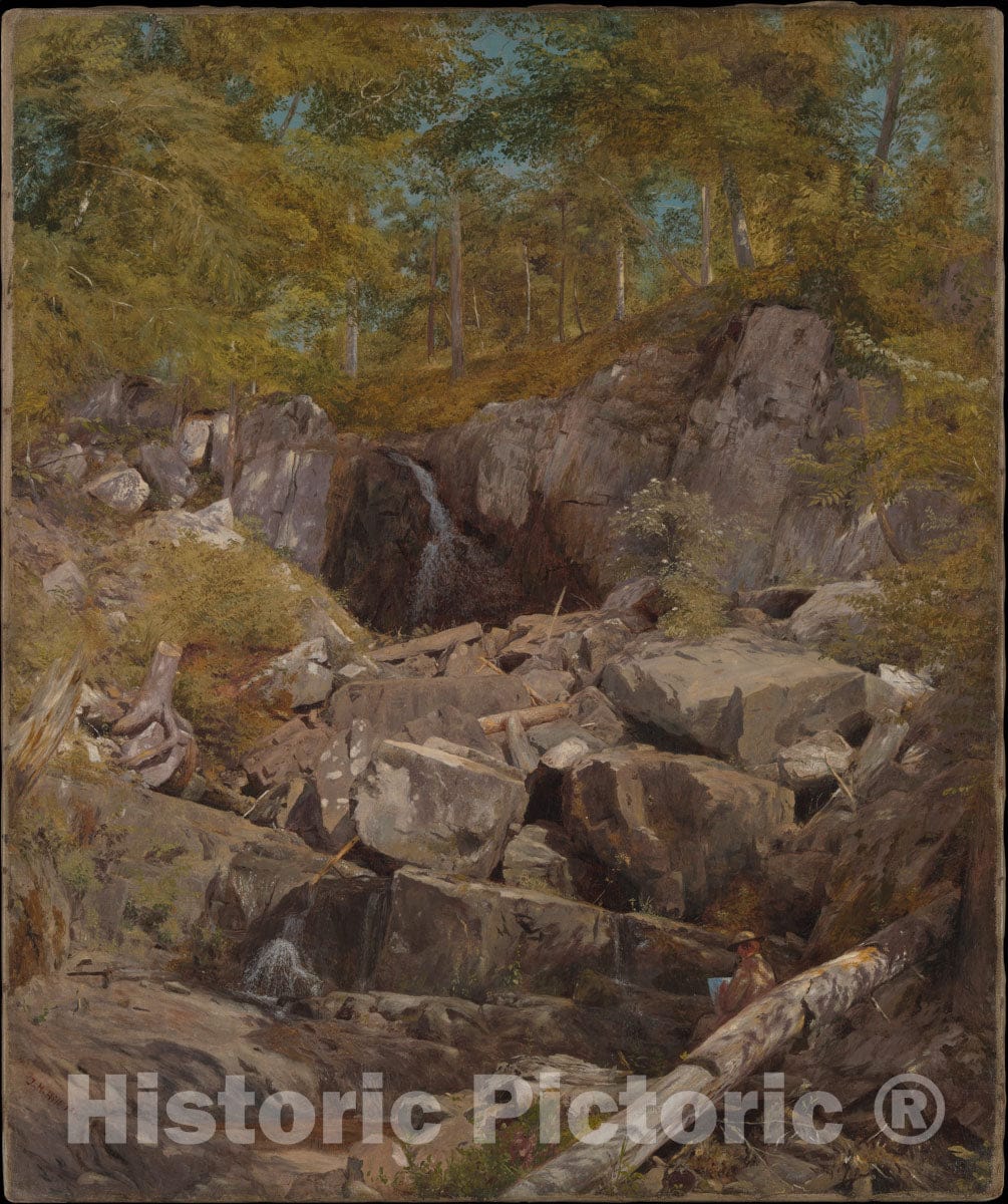 Art Print : John Henry Hill - A Study of Trap Rock (Buttermilk Falls) : Vintage Wall Art