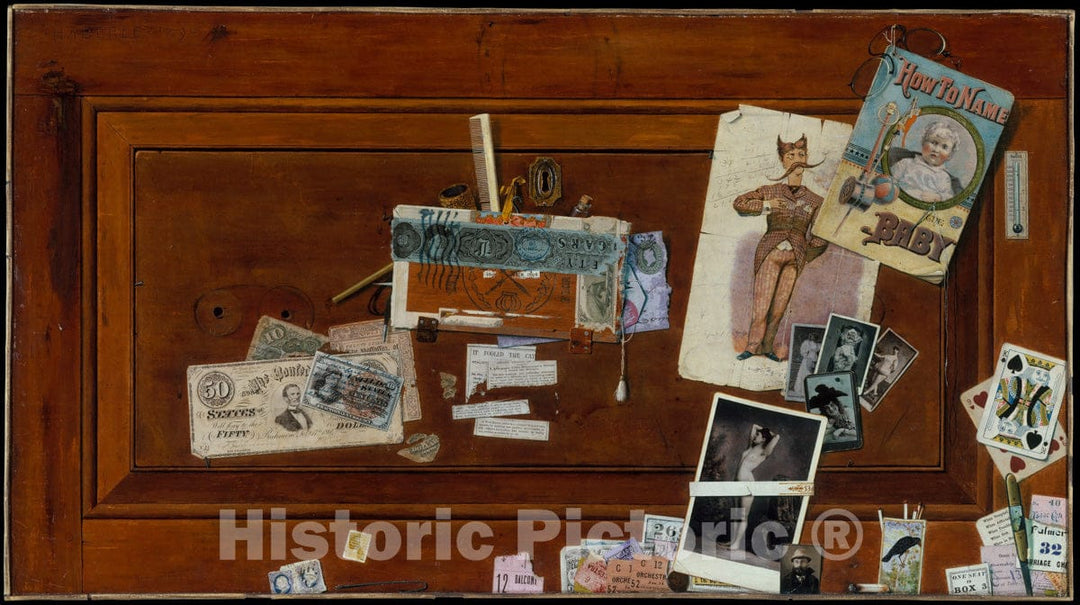 Art Print : John Haberle - A Bachelor's Drawer : Vintage Wall Art