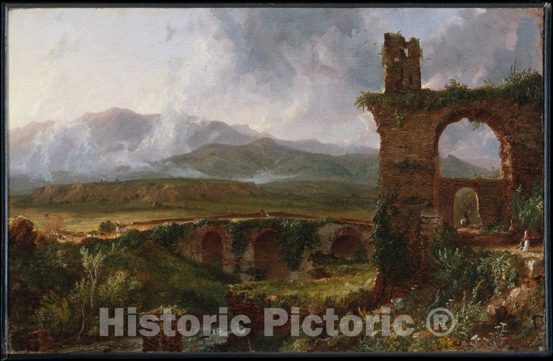 Art Print : Thomas Cole - A View Near Tivoli (Morning) : Vintage Wall Art