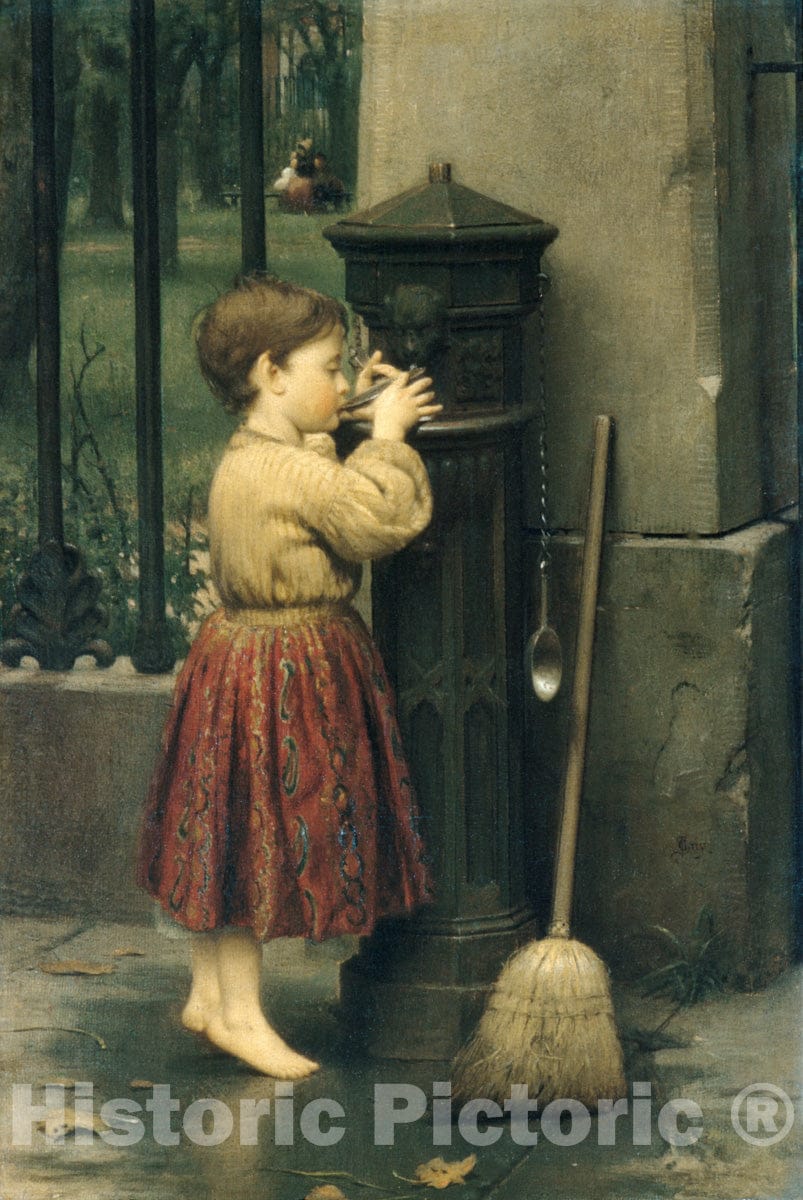 Art Print : Seymour Joseph Guy - The Crossing Sweeper : Vintage Wall Art