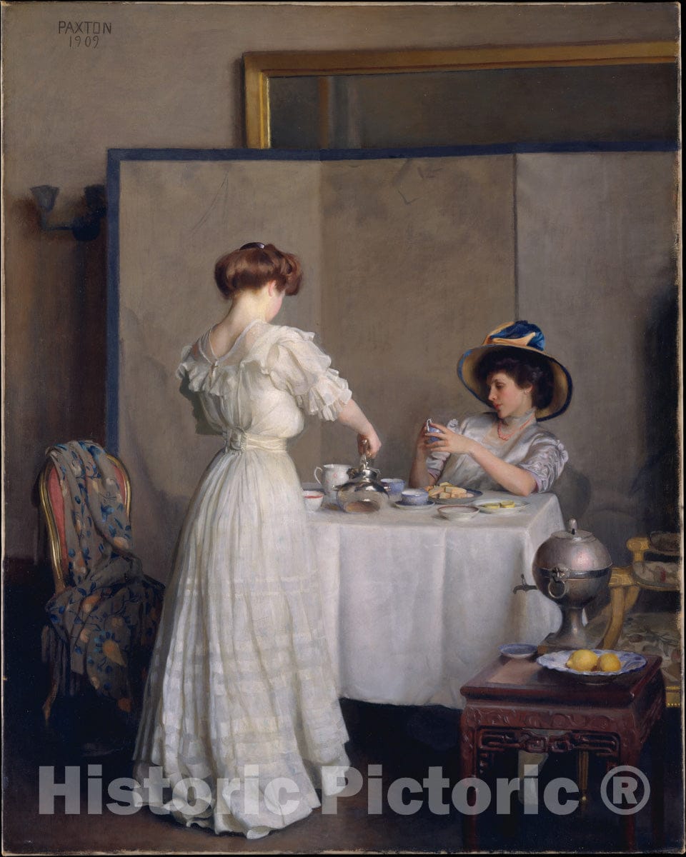 Art Print : William McGregor Paxton - Tea Leaves : Vintage Wall Art