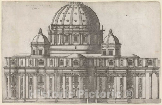 Art Print : Antonio Lafreri, Saint Peter's - Vintage Wall Art