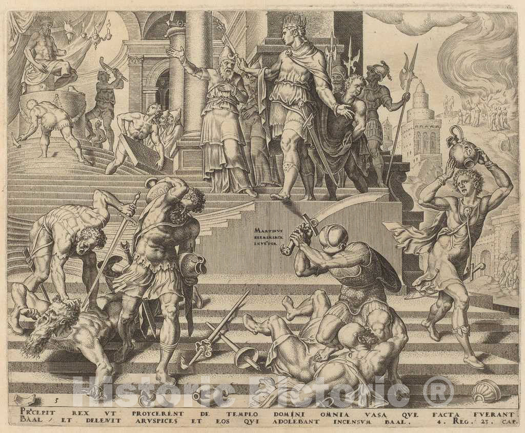 Art Print : Philip Galle, Story of Josiah, 1569 - Vintage Wall Art