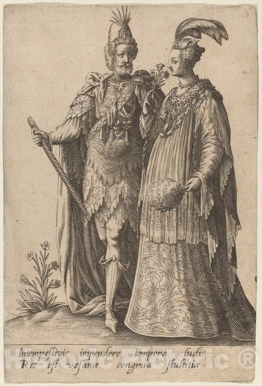 Art Print : Boissard After Boissard, Masquerades, 1597 - Vintage Wall Art