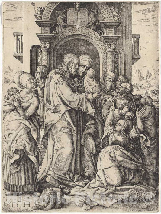 Art Print : Daniel Hopfer, The Virgin Mary Taking Leave of Christ, c. 1520 - Vintage Wall Art