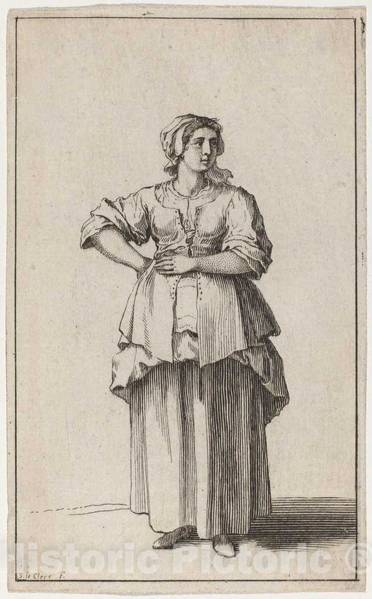 Art Print : Jacques SÃ©bastien Le Clerc, Figures Ã  la Mode, 1685 - Vintage Wall Art