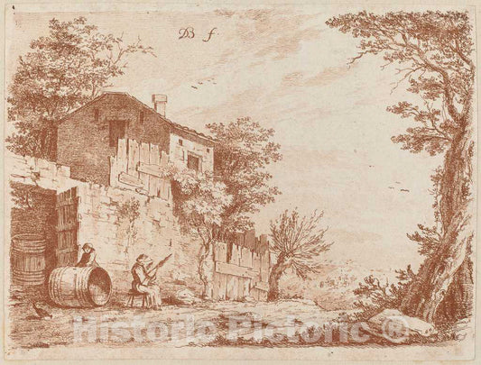 Art Print : Jacques de Boissieu, Landscape, 1759 - Vintage Wall Art