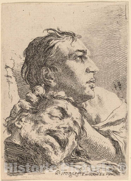 Art Print : Paul Troger, David with The Head of Goliath, 1720s - Vintage Wall Art