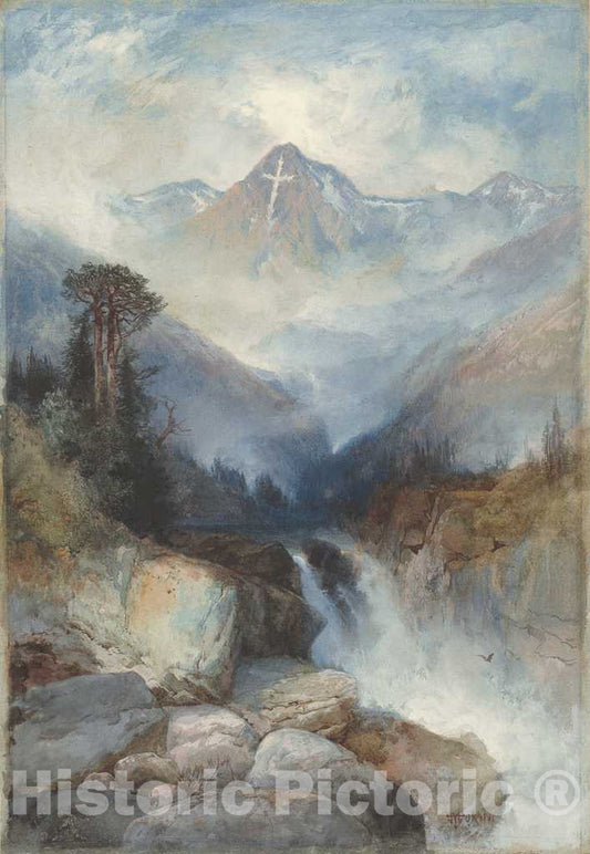 Art Print : Thomas Moran, Mountain of The Holy Cross, 1890 - Vintage Wall Art