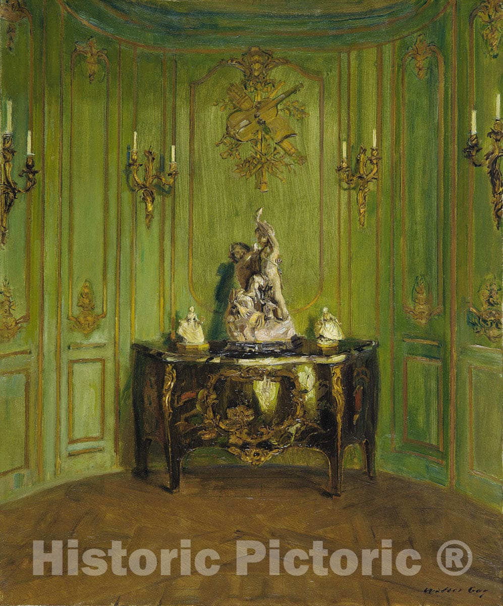 Art Print : Walter Gay - The Green Salon : Vintage Wall Art