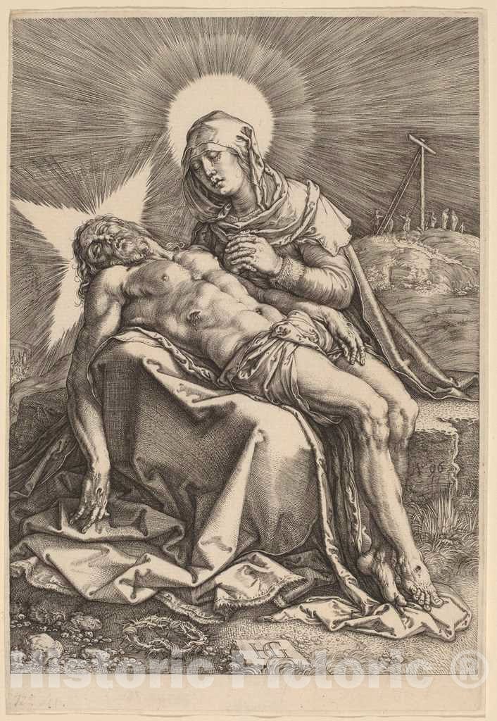 Art Print : Hendrik Goltzius, PietÃ , 1596 - Vintage Wall Art