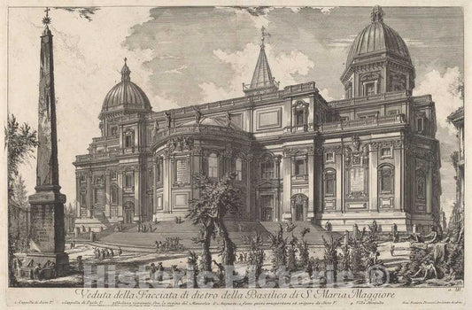 Art Print : Giovanni Battista Piranesi, Veduta Della Facciata di dietro Della Basilica di S. Maria Maggiore, 1720-1778 - Vintage Wall Art