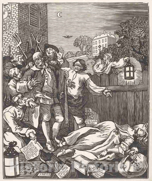 Art Print : Bell, After Hogarth, Cruelty in Perfection, 1750 - Vintage Wall Art