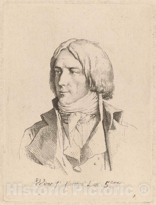 Art Print : Baptiste Joseph Wicar, Self-Portrait, 1797 - Vintage Wall Art
