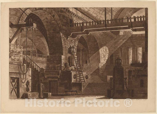 Art Print : Inghirami, After Tasca, Interior of a Prison [Interno di un Carcere], 1814 - Vintage Wall Art